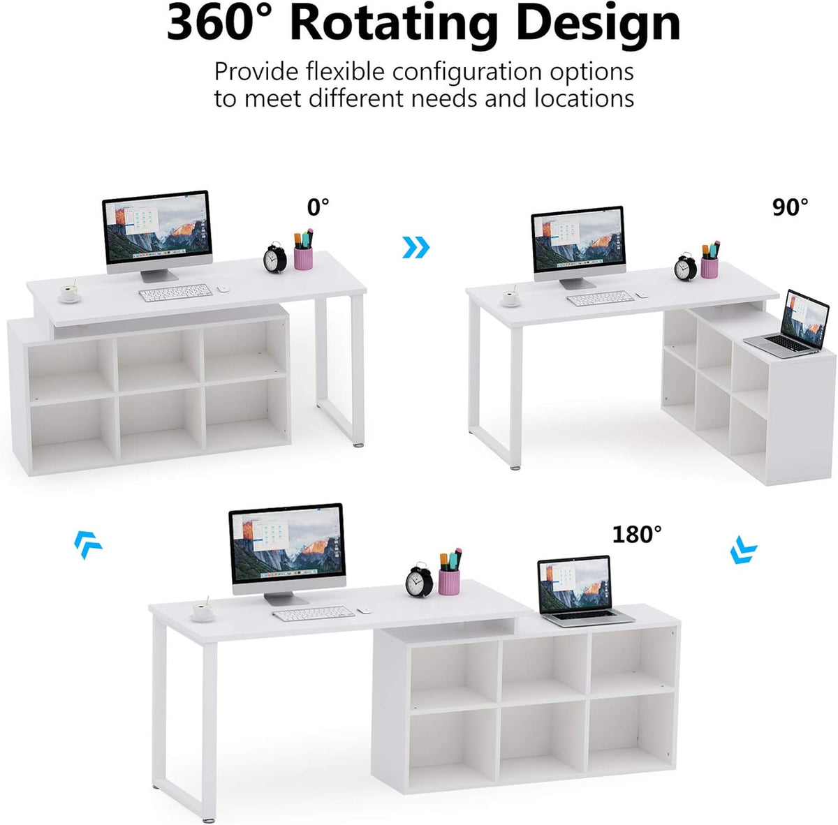 55 Inch L-Shaped Computer Desk with Storage G19497