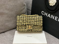 Yellow Tweed Mini Flap Bag Z445