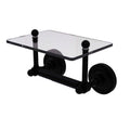 Matte Black Toilet Tissue Holder with Glass Shelf V985993