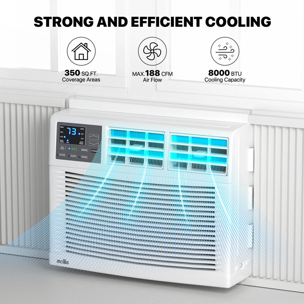 12,000 BTU 115V Smart Window Air Conditioner with Remote Control, White F534