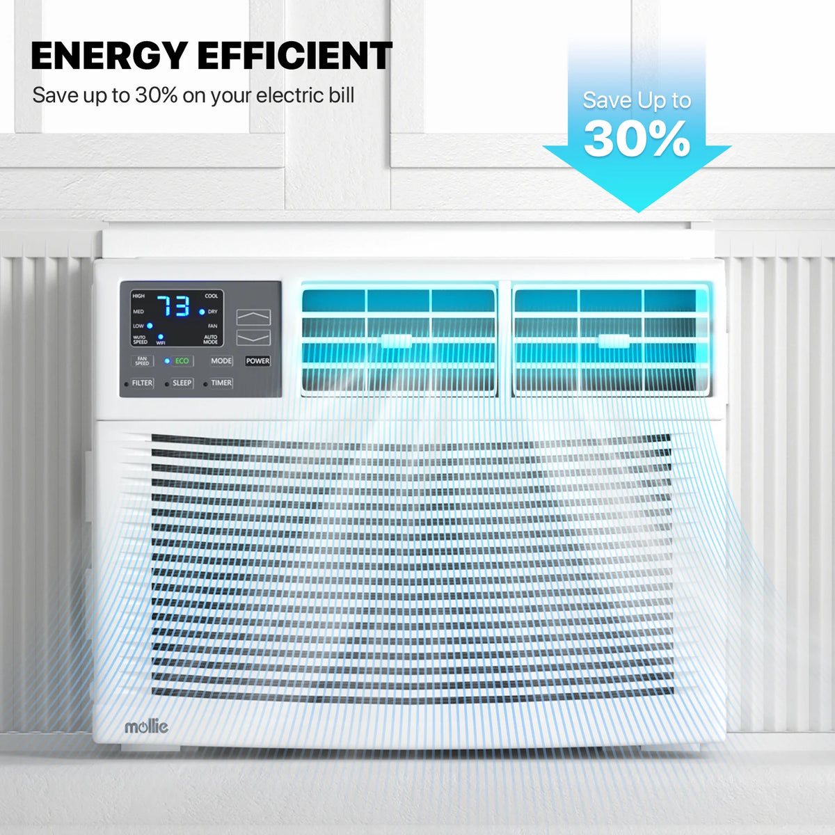 12,000 BTU 115V Smart Window Air Conditioner with Remote Control, White F534