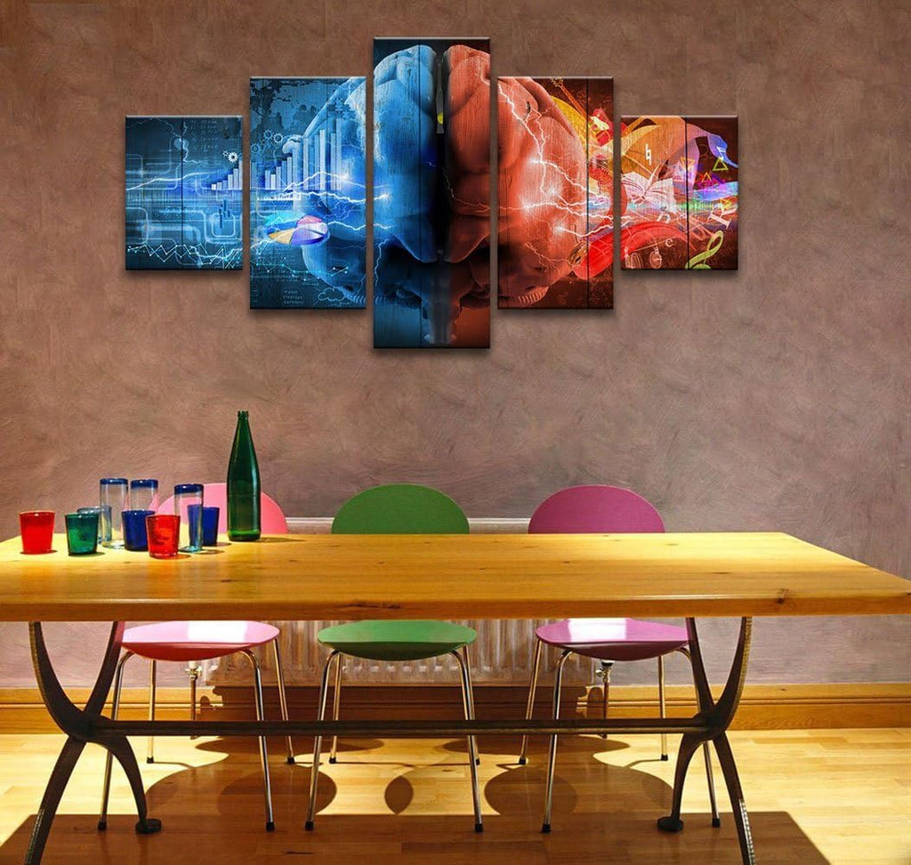 5 Piece Brain Art Canvas Wall Decoration Y778239