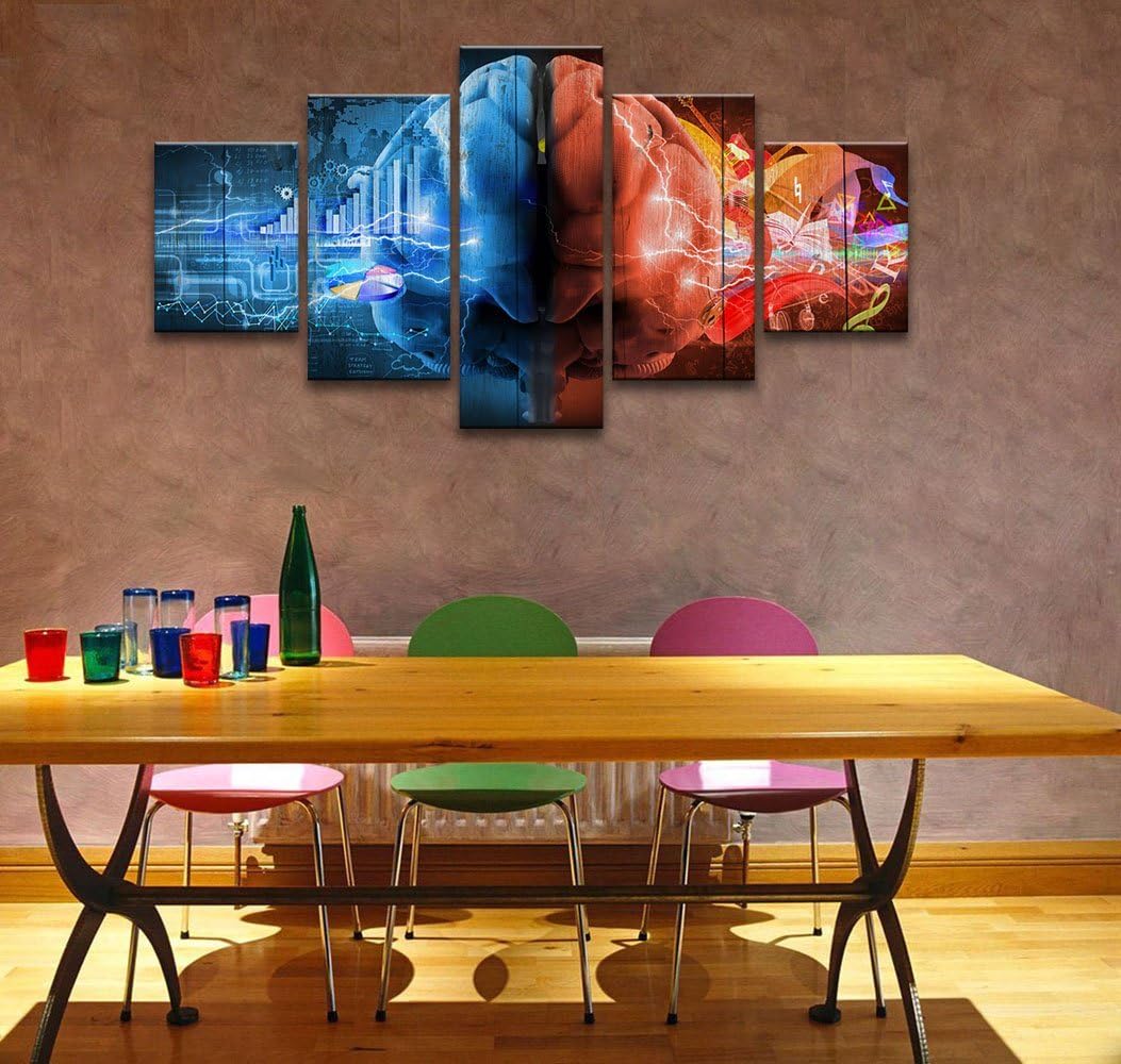 5 Piece Brain Art Canvas Wall Decoration Y778239