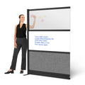 Modular Wall 53in x 70in Add-On with Whiteboard, Frosted Acrylic & Sound Absorbent Panels F68753