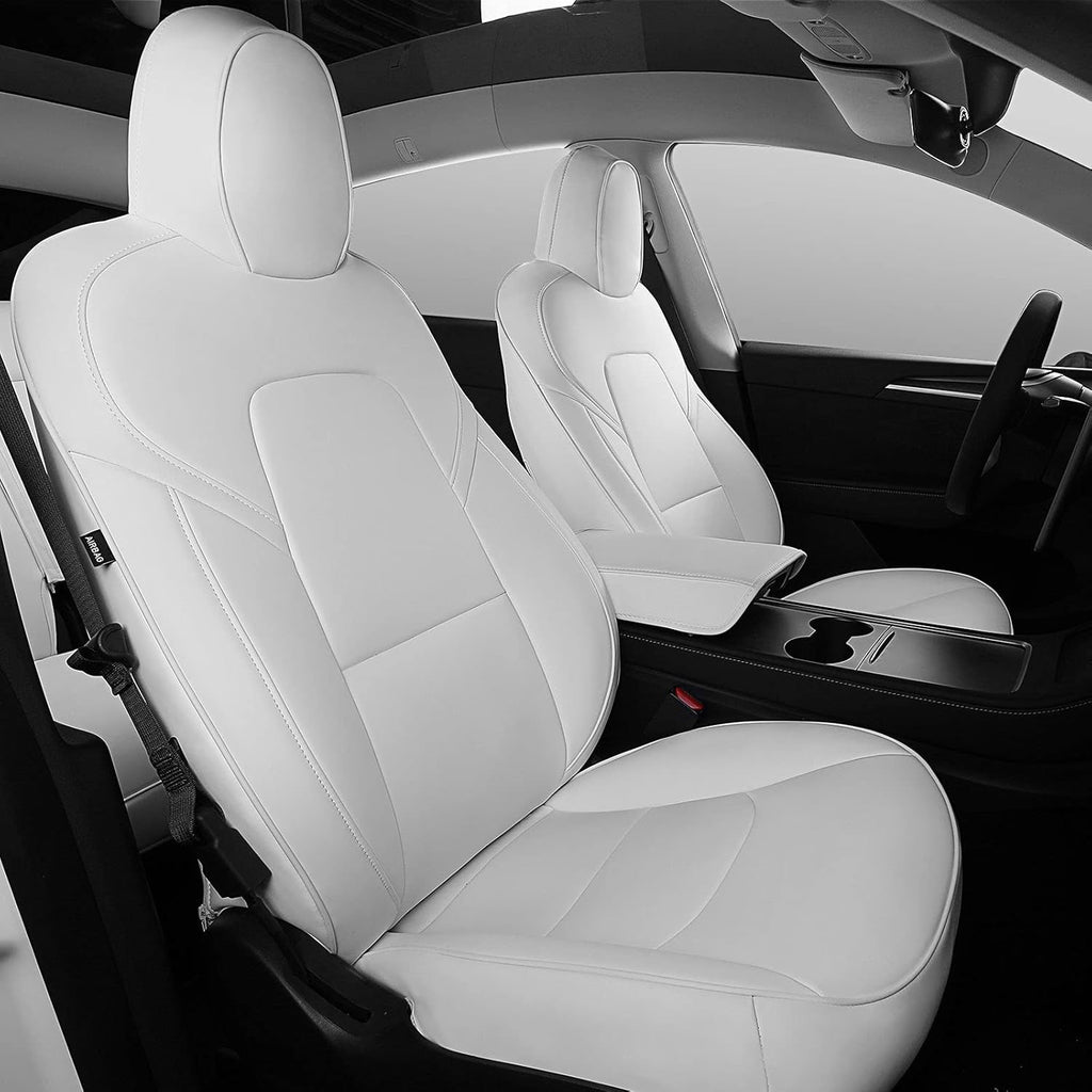 White Nappa Leather Car Seat Cover G4990