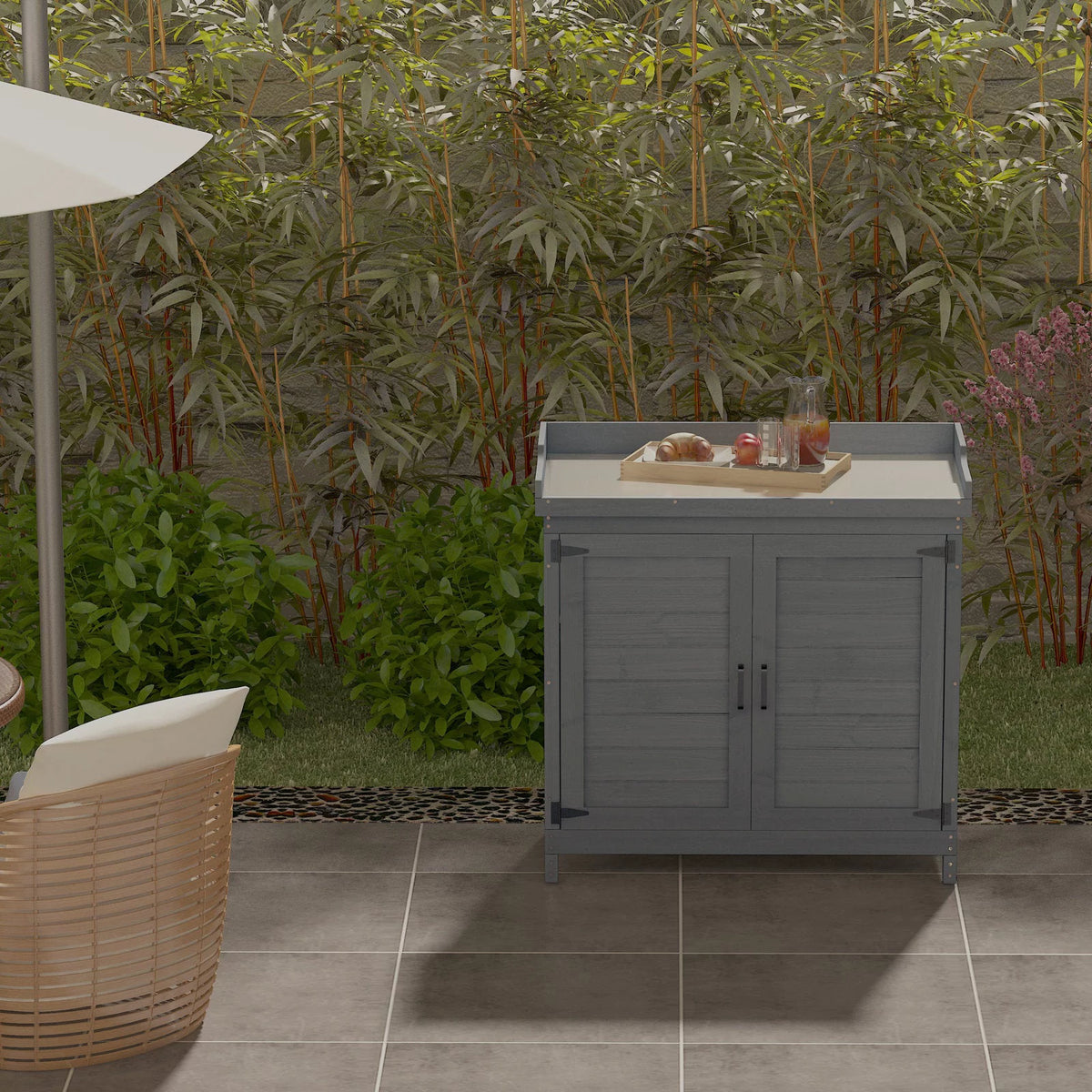 Wooden Potting Bench Storage Box F387705
