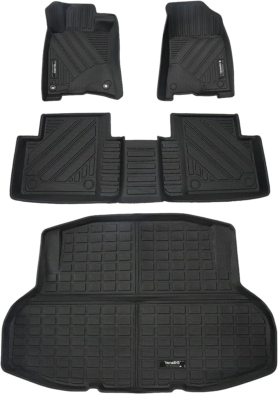 Black All-Weather Car Floor Mats & Cargo Trunk Liners Set C85878