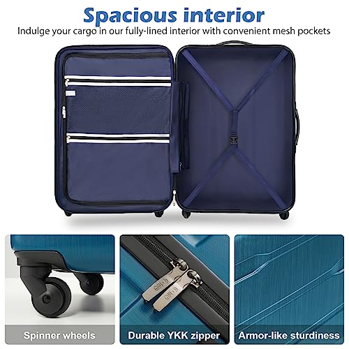 Expandable PC+ABS Spinner Suitcase with TSA Lock 20in 24in 28in W8329