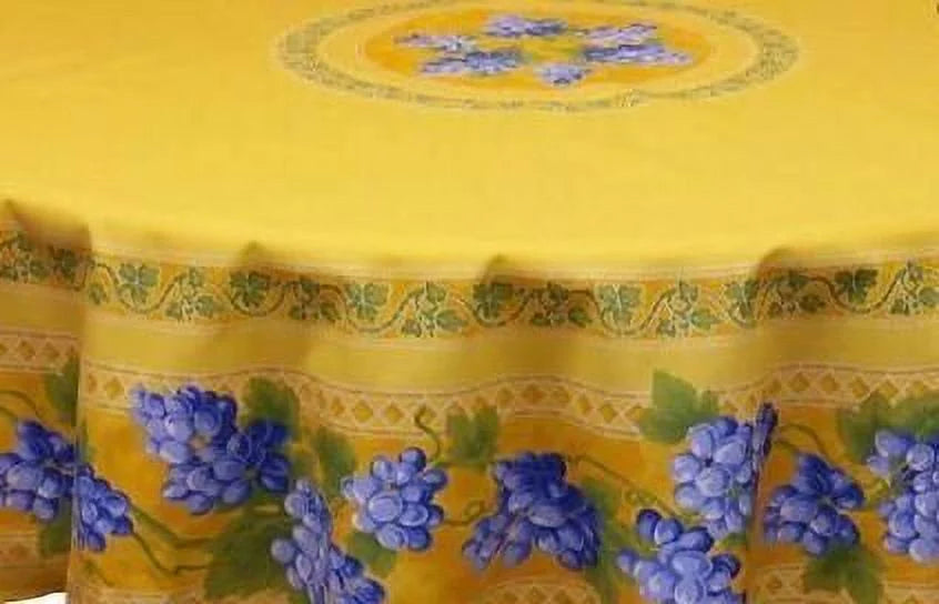 70" Round Coated Cotton Tablecloth A2870
