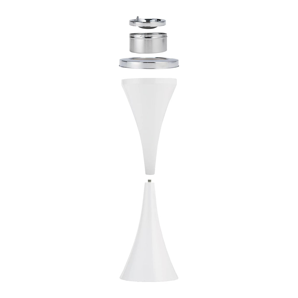 Steel Vintage Floor Standing Cigar Ashtray with Lid White H546541
