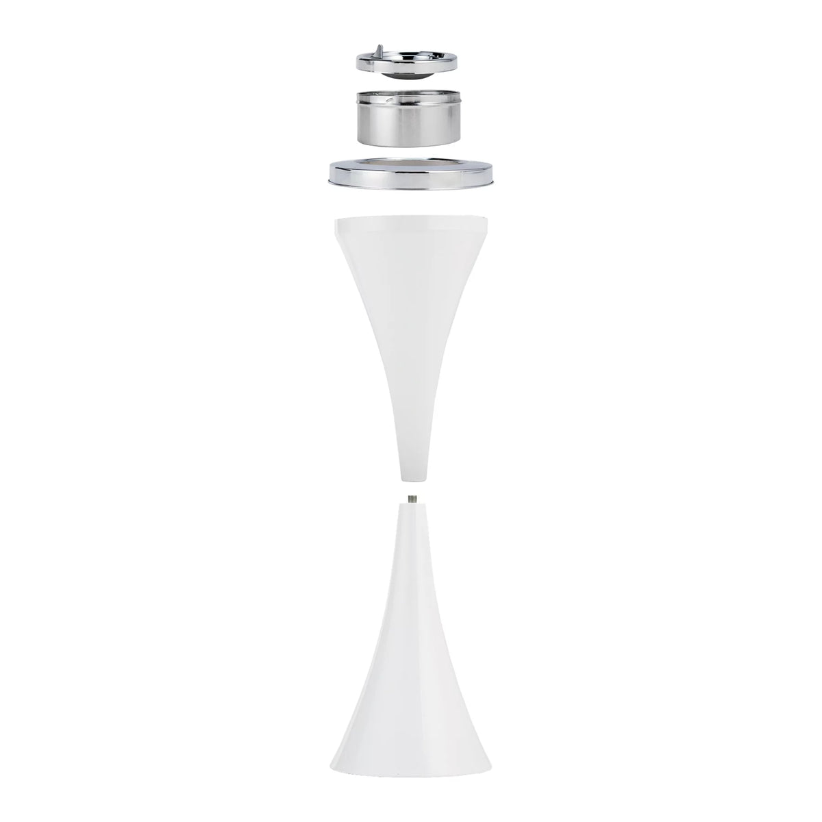 Steel Vintage Floor Standing Cigar Ashtray with Lid White H546541