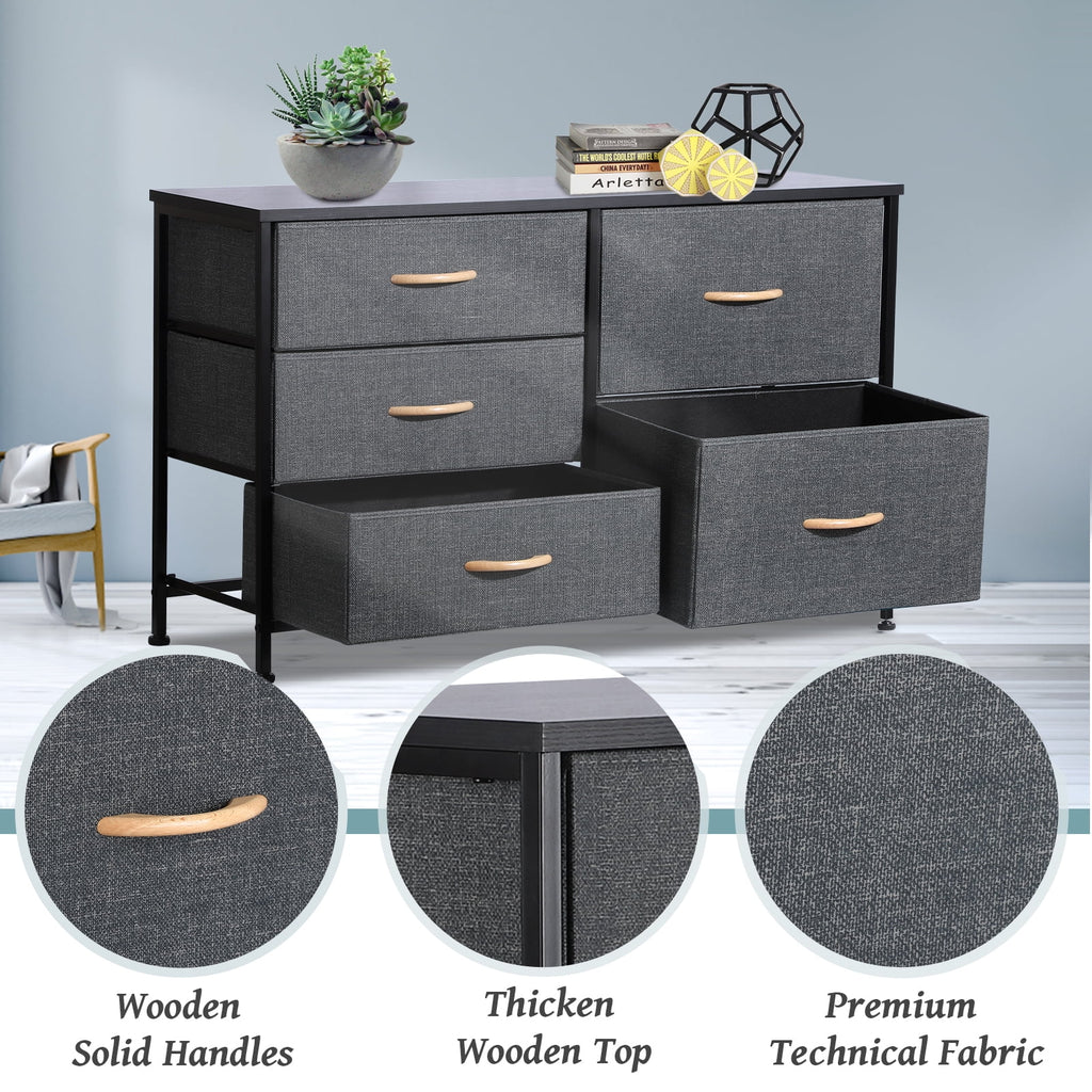 5 Drawer Fabric Dresser O49403
