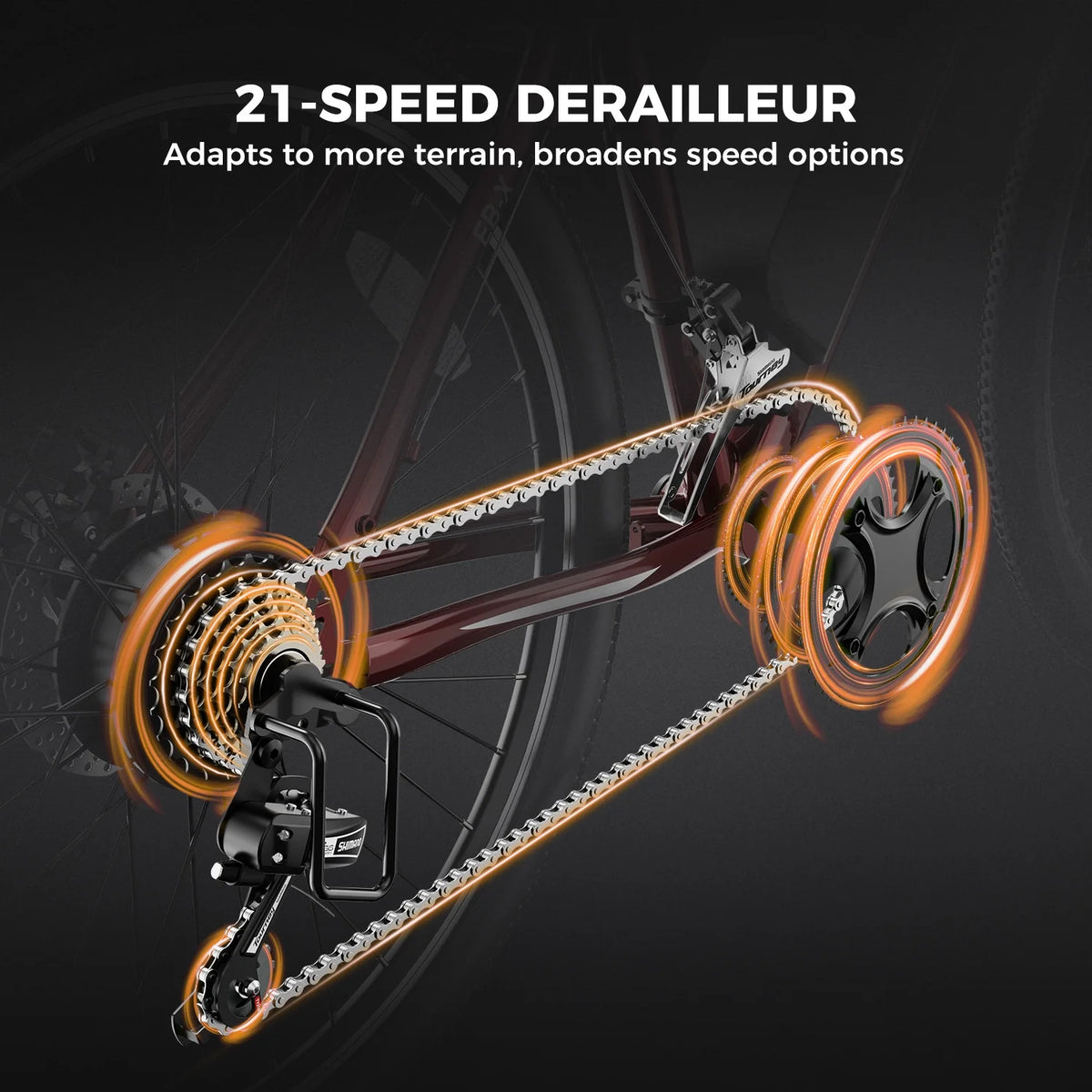 26 Electric Bike with 500W Motor, 36V 12.5Ah Battery, 21 Speed M8789
