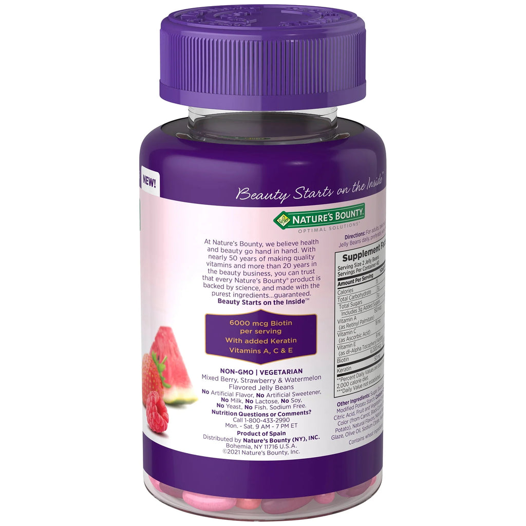 Hair, Skin and Nail Biotin & Vitamins A, C, & E, 80 Count U3473