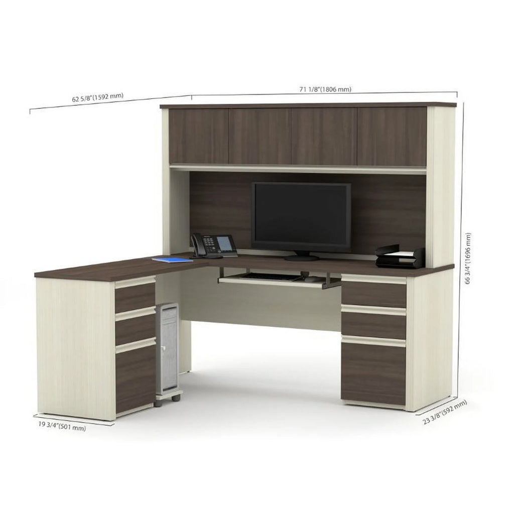 L-Desk with Hutch T123