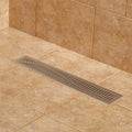 18x22 Linear Shower Drain with Flange Brushed Stainless Steel U694