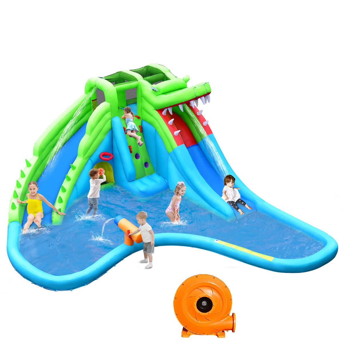 Inflatable Water Slide Park with Dual Slides N84476