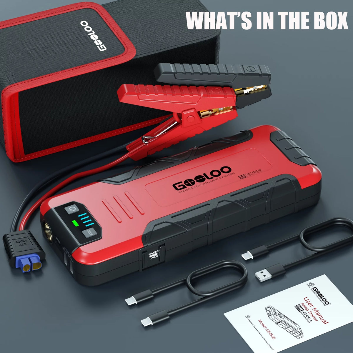 4500A Peak 12V Car Battery Jump Starter with USB Quick Charge N6850