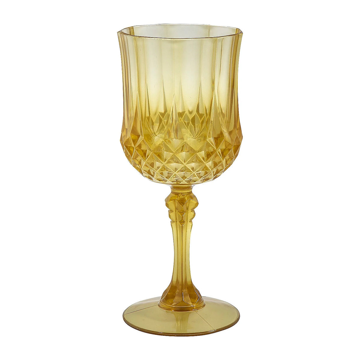 Gold Patterned Plastic Wine Glasses 12 Count S241952