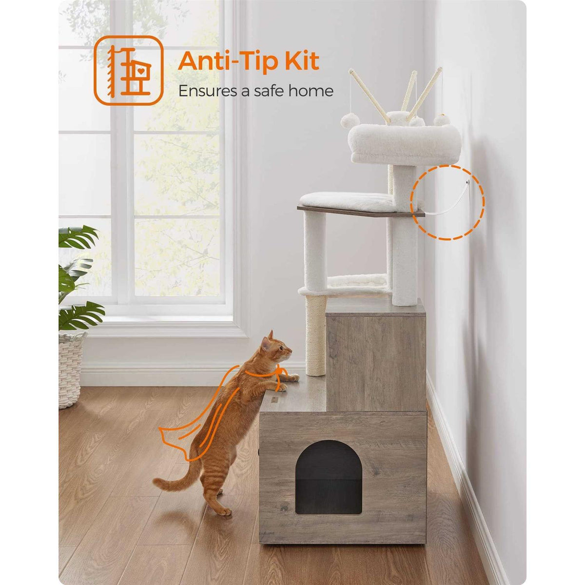 Cat Tree with Litter Box Enclosure G541
