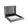 Velvet Upholstered Queen Platform Bed S35594