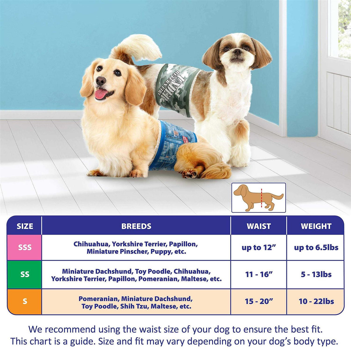 Disposable Male Dog Wraps V439