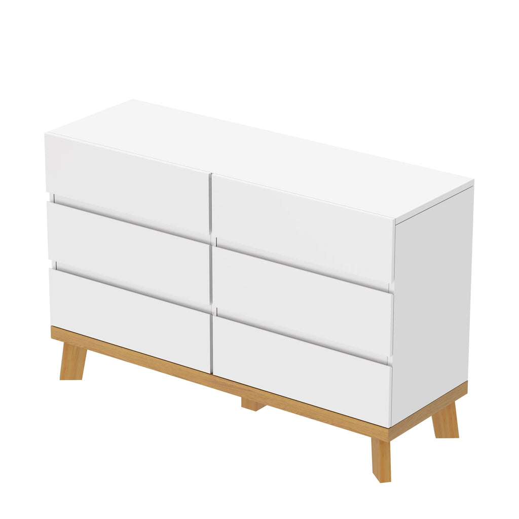 White 6 Drawer Storage Cabinet Q9132