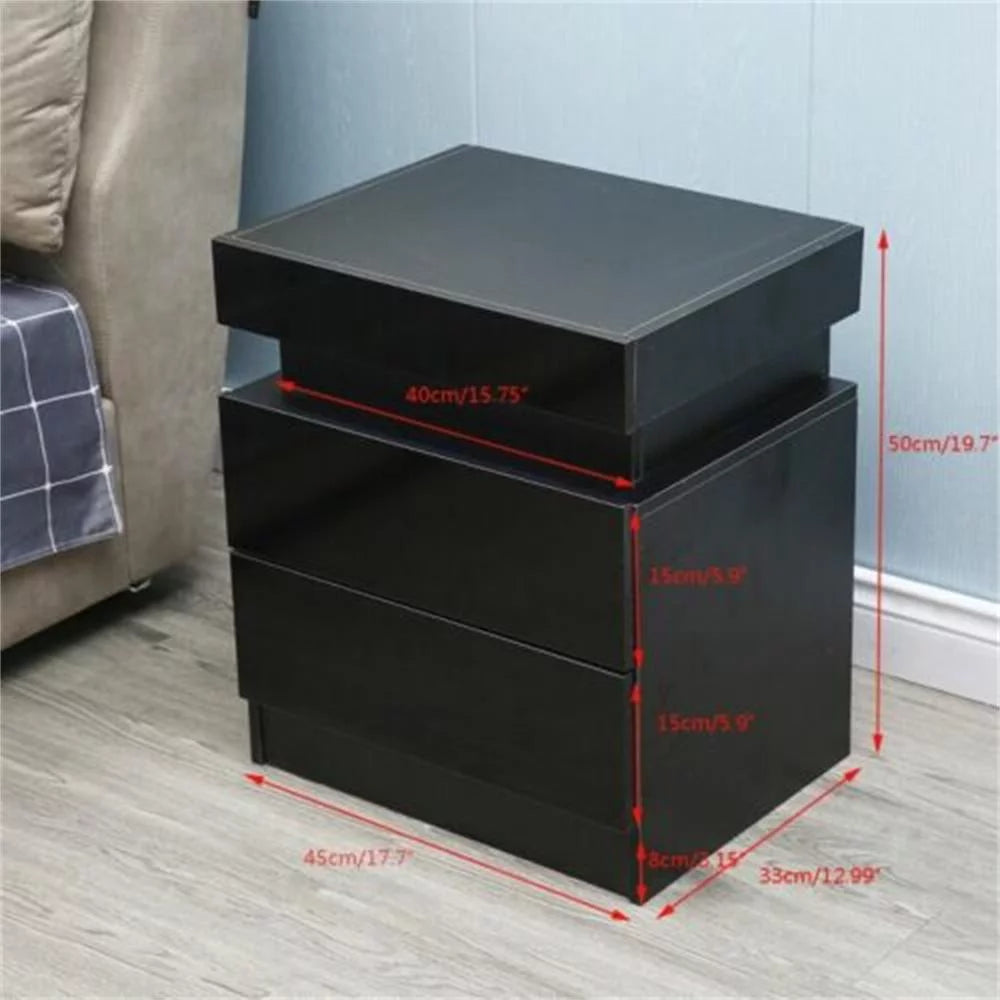 LED High Gloss 2 Drawer Nightstand Z729