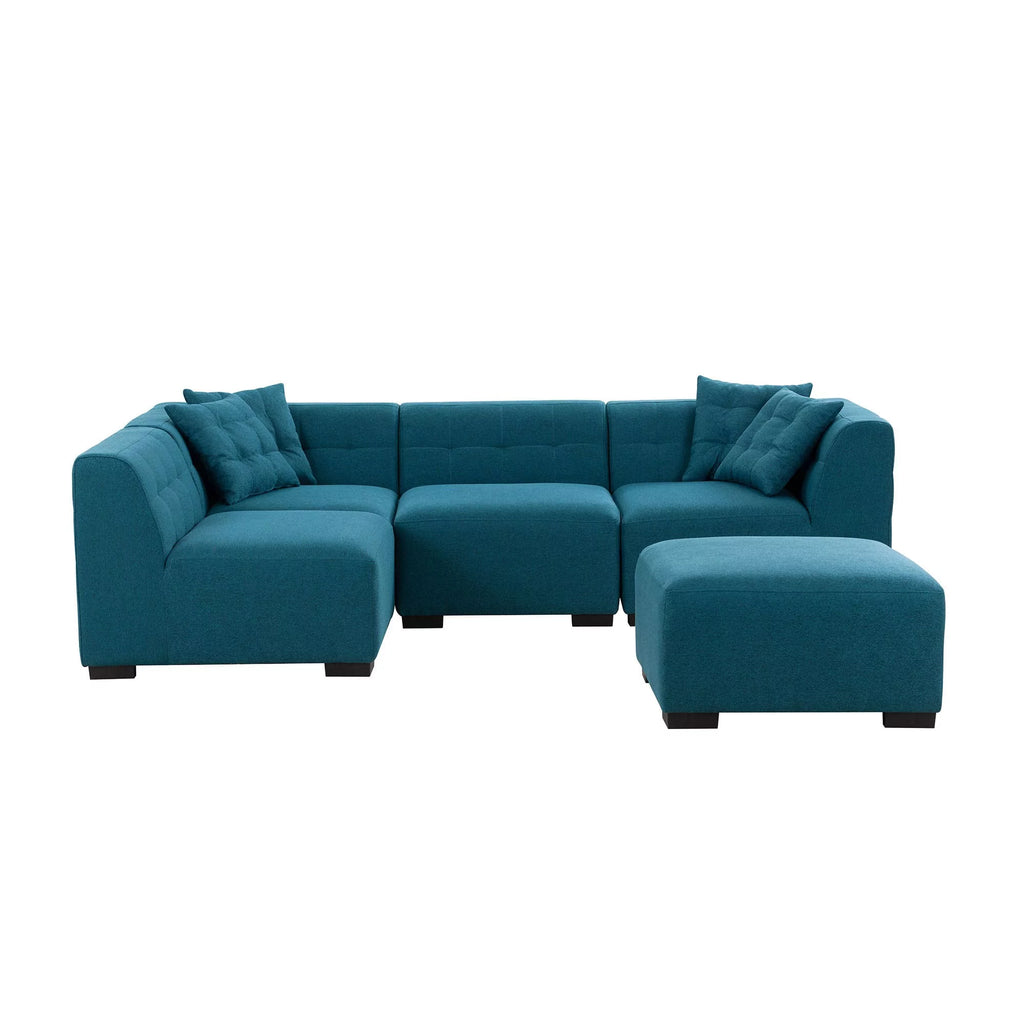 Convertible Sectional Sofa with Chaise L-Shaped 5 Seater D63109