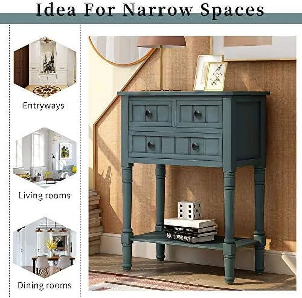 Narrow Console Table with Three Drawers T49136