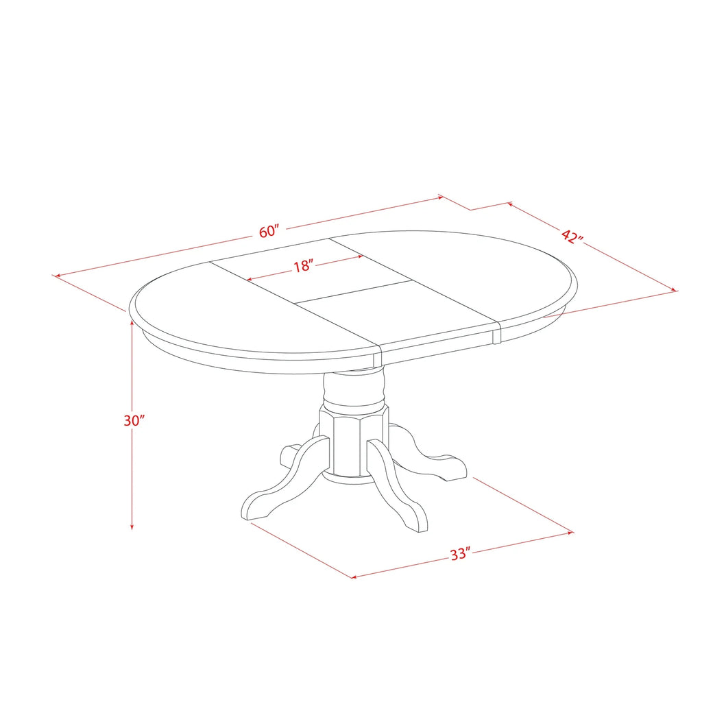 Handcrafted Oval Table With Leaf And 6 Chairs E325840