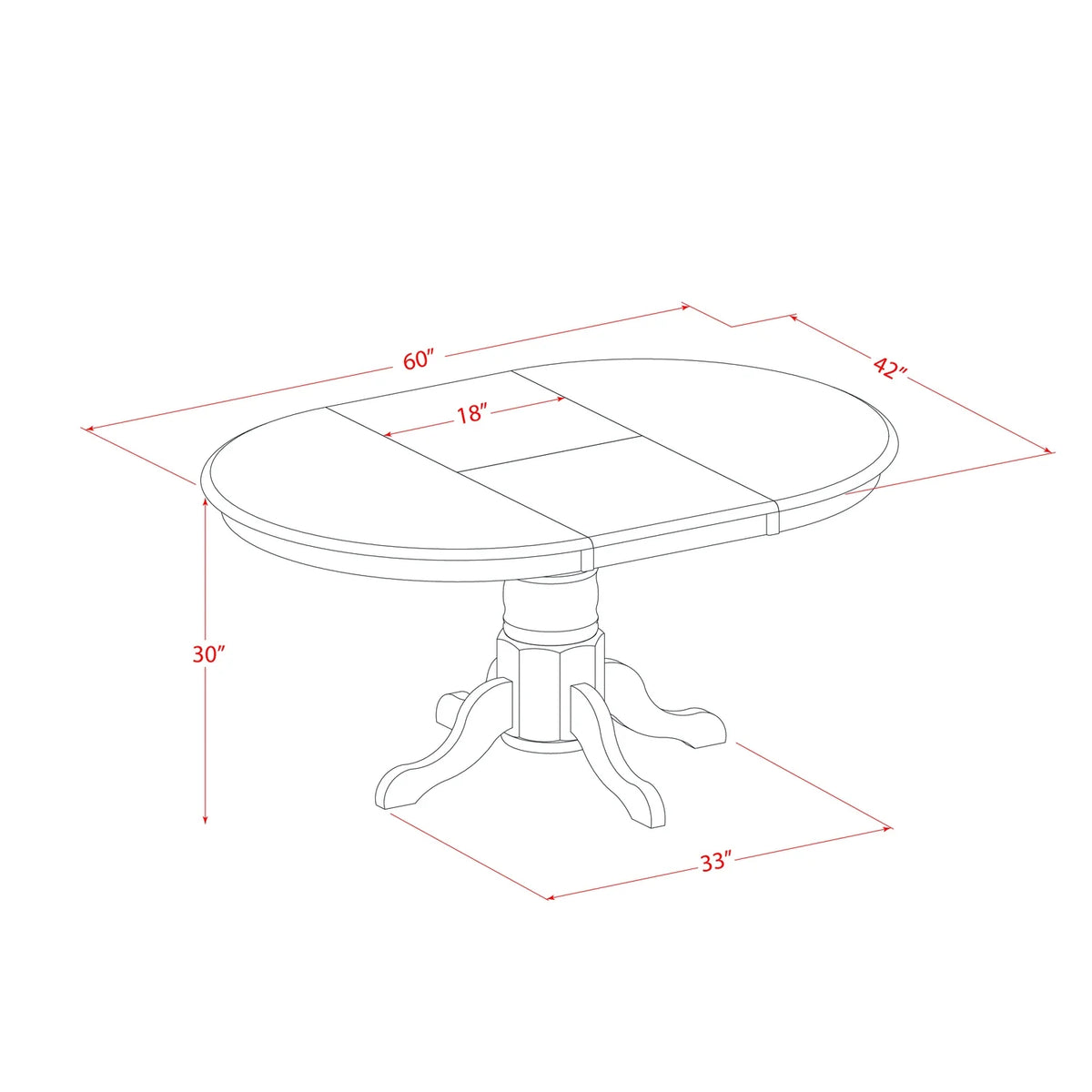 Handcrafted Oval Table With Leaf And 6 Chairs E325840