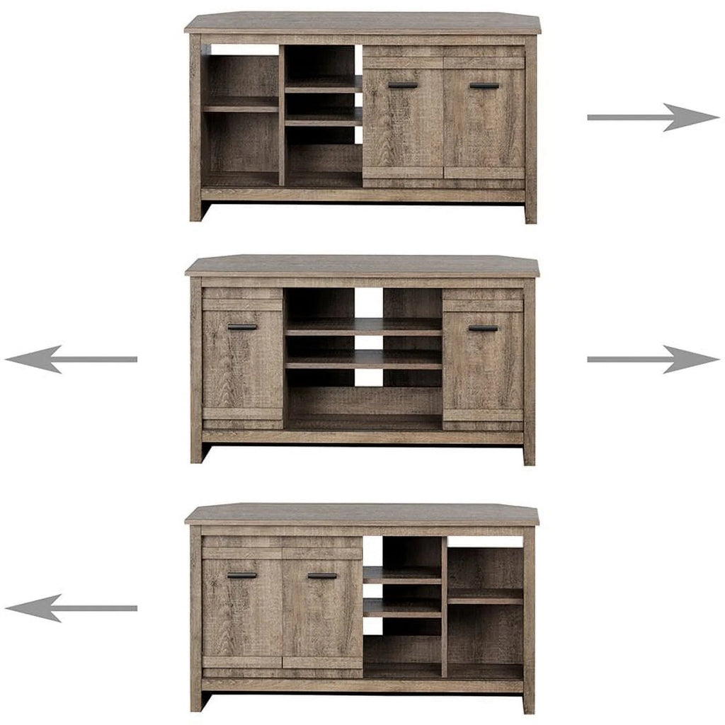 Weathered Oak Wood Corner TV Stand T96311