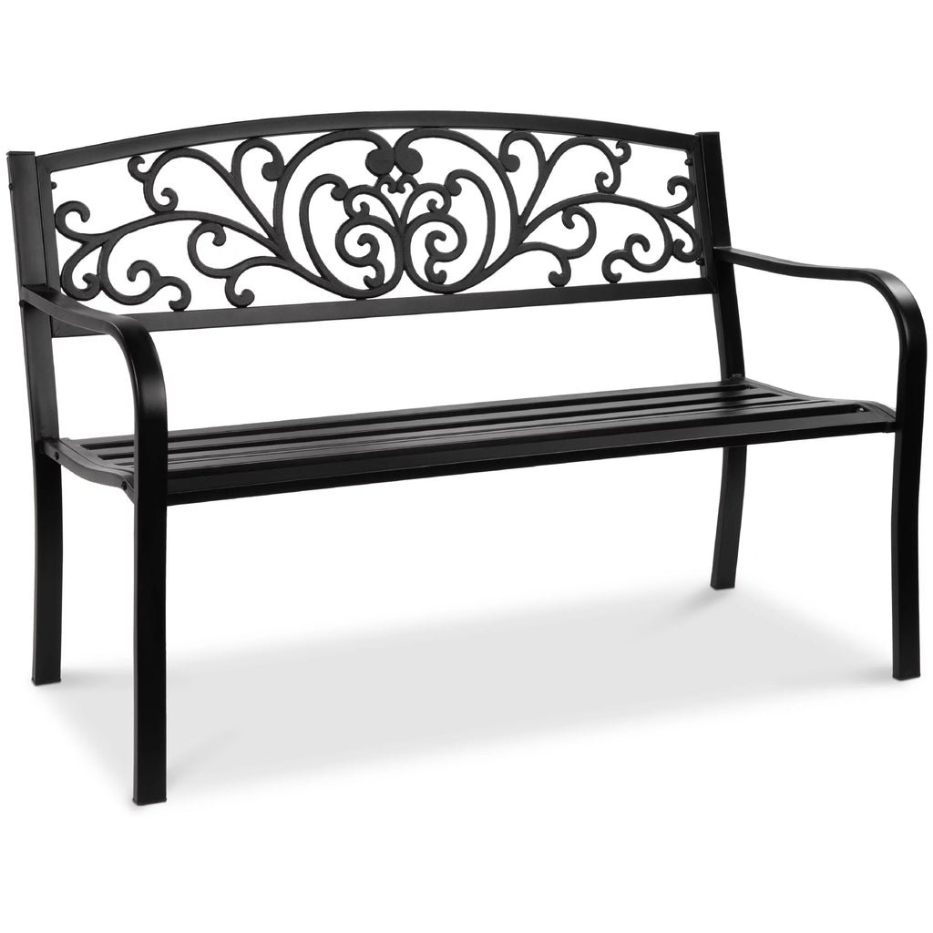 Black Steel Outdoor Bench O908160