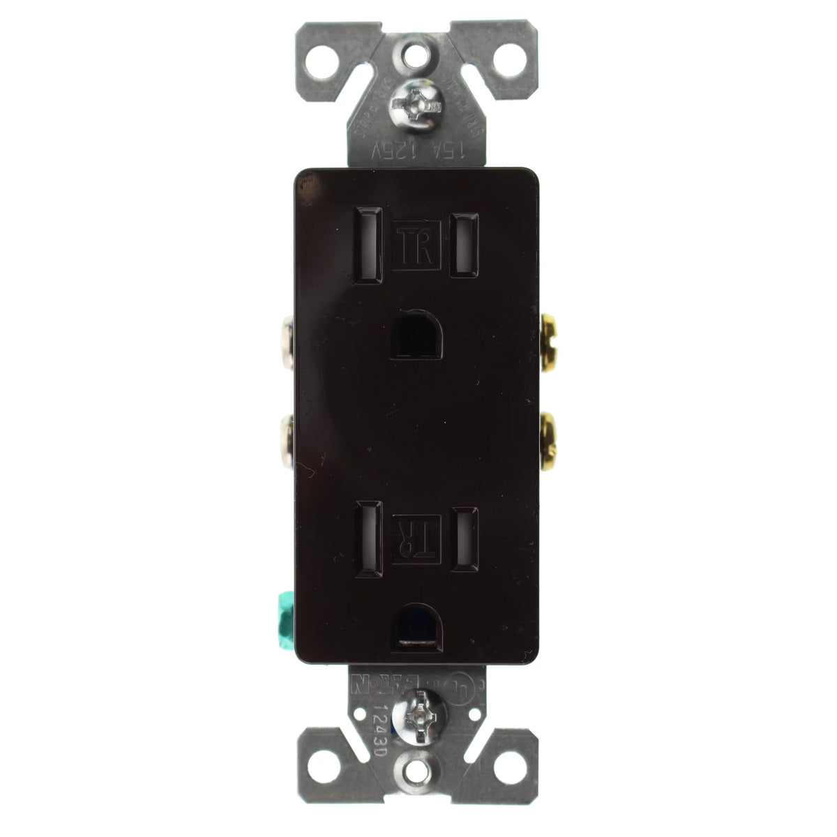 Duplex Decorator Receptacle Outlet, 15-Amp, 120-Volt, Brown, 16-Pack K5951