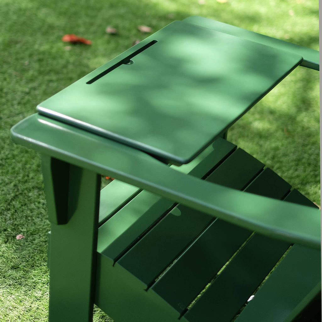 Dark Green Adirondack Chair with Tray Table A997