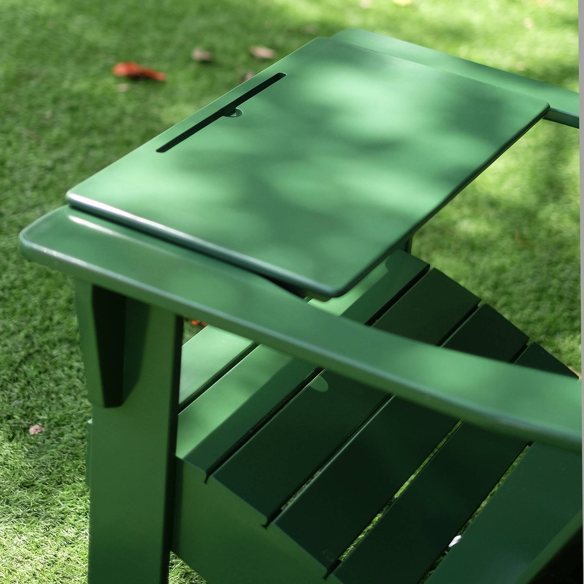 Dark Green Adirondack Chair with Tray Table A997