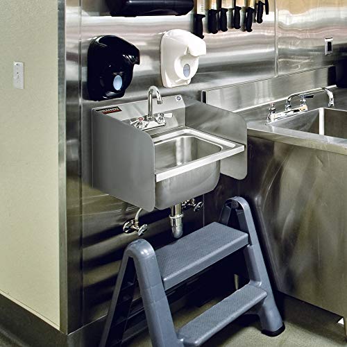 Stainless Steel Wall Mount Kitchen Sink with Strainer and Faucet O162
