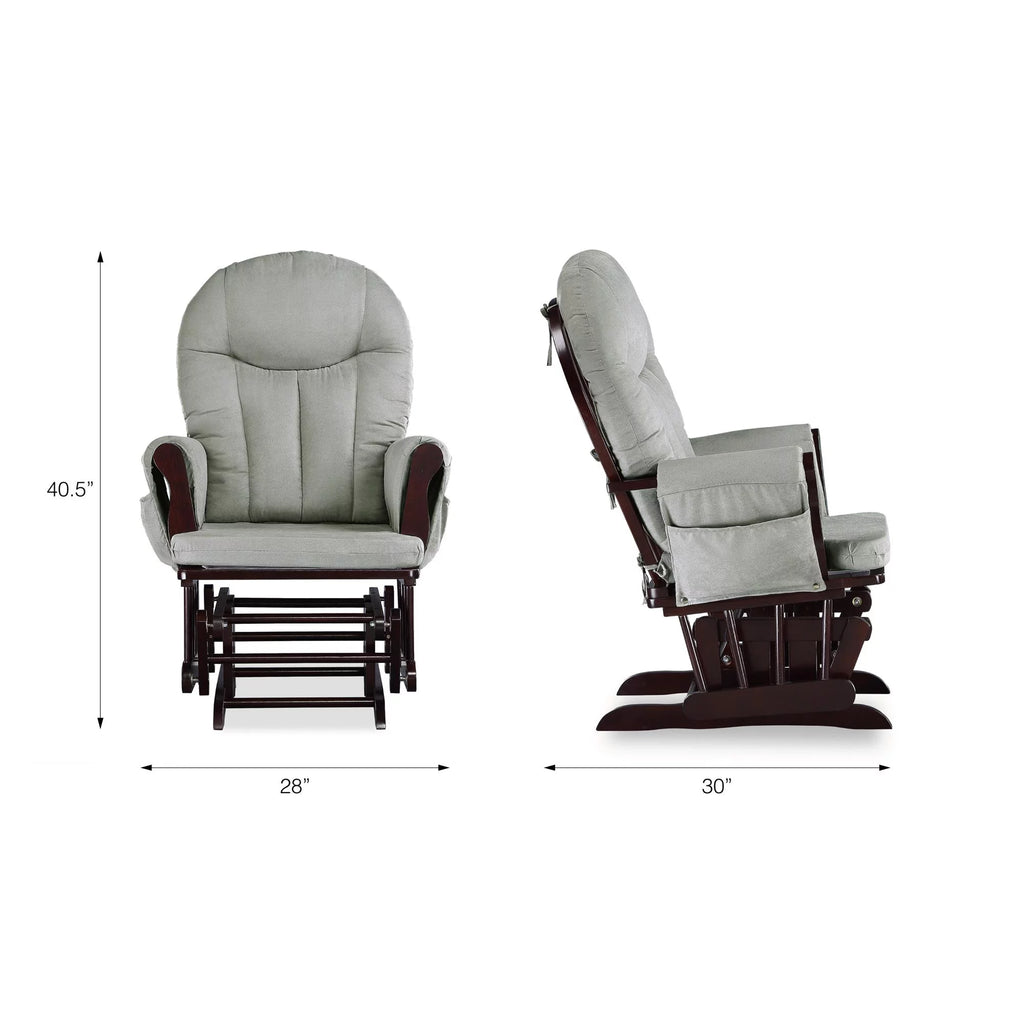 Espresso Glider Rocker with Storage and Ottoman J490