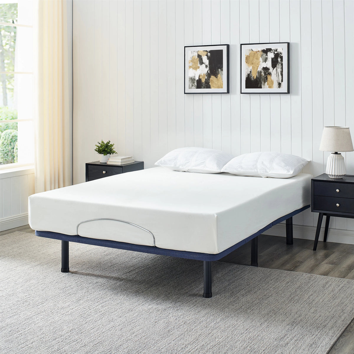 Queen Adjustable Metal Platform Bed Base with Wireless Remote Control S936
