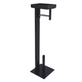 Freestanding Toilet Paper Holder with Storage Shelf Matte Black J937958