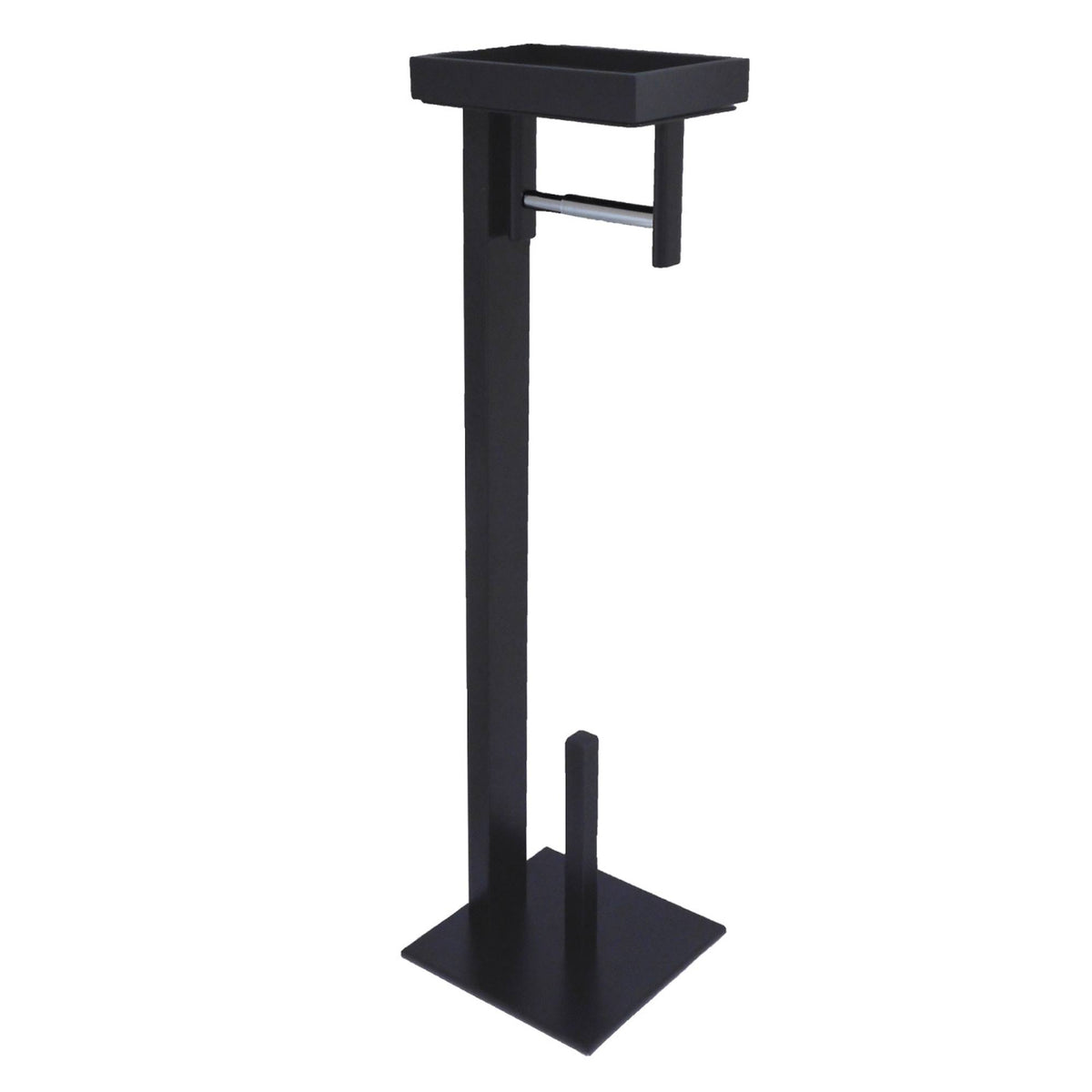 Freestanding Toilet Paper Holder with Storage Shelf Matte Black J937958