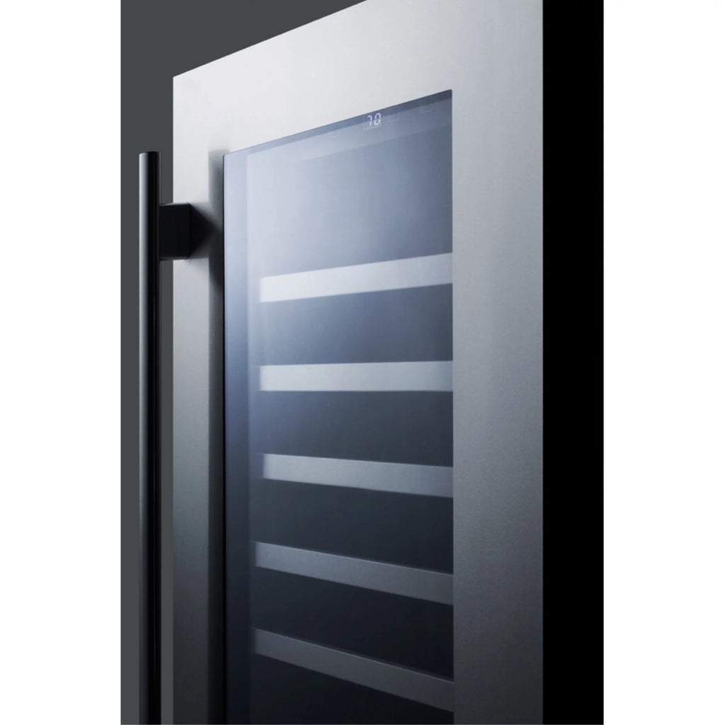 18 wide built-in wine cellar with stainless steel glass door G562538