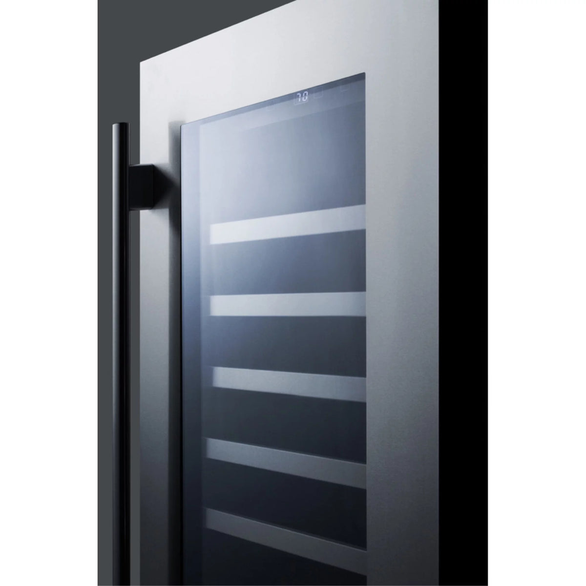 18 wide built-in wine cellar with stainless steel glass door G562538