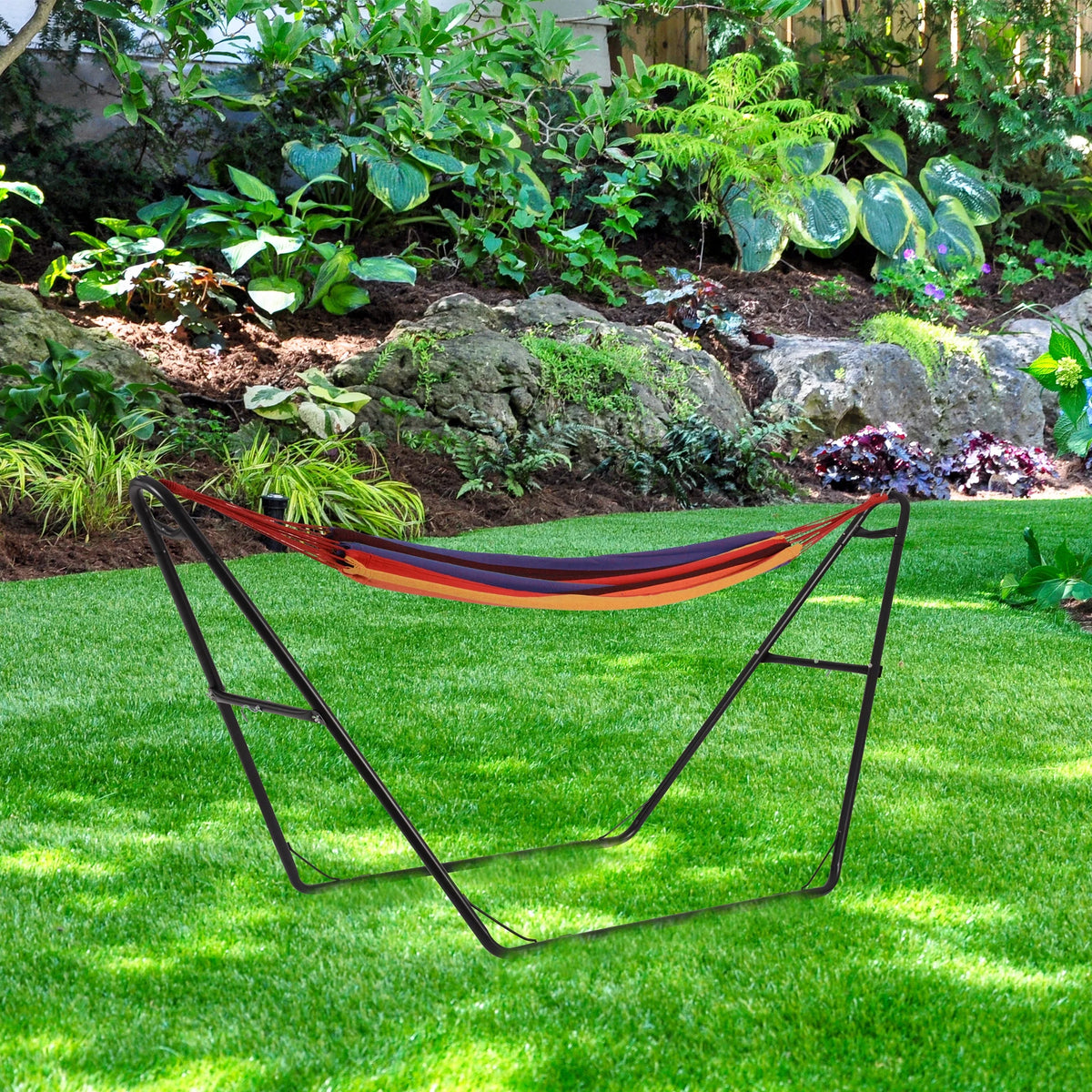 Tropical Stripe Hammock and Frame W2791