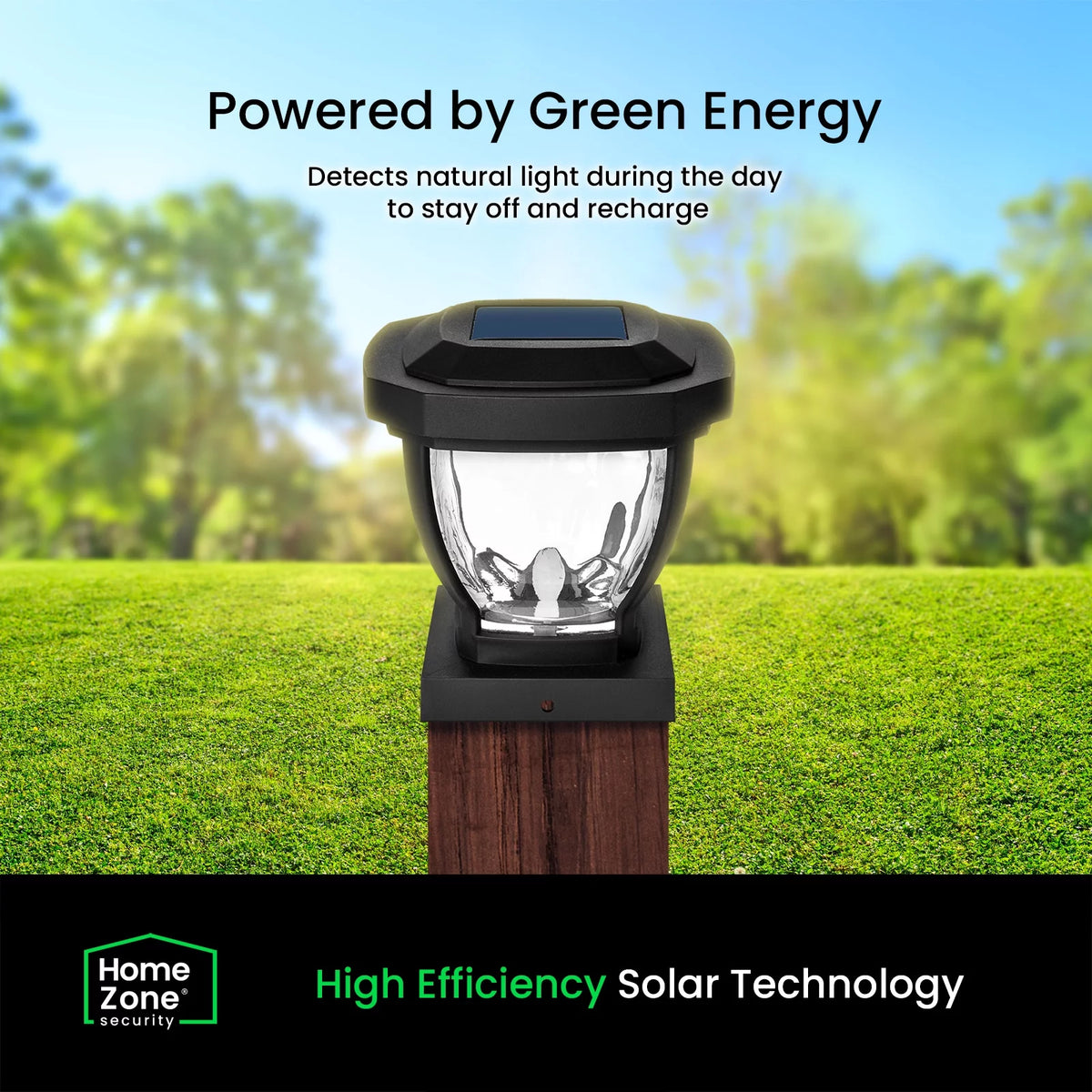 Black Solar LED Post Cap Lights, 2 Pack F44237
