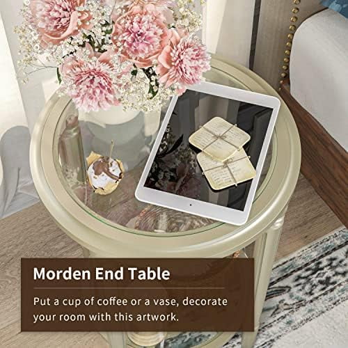 Modern 32" Round Tempered Glass Coffee Table I1232