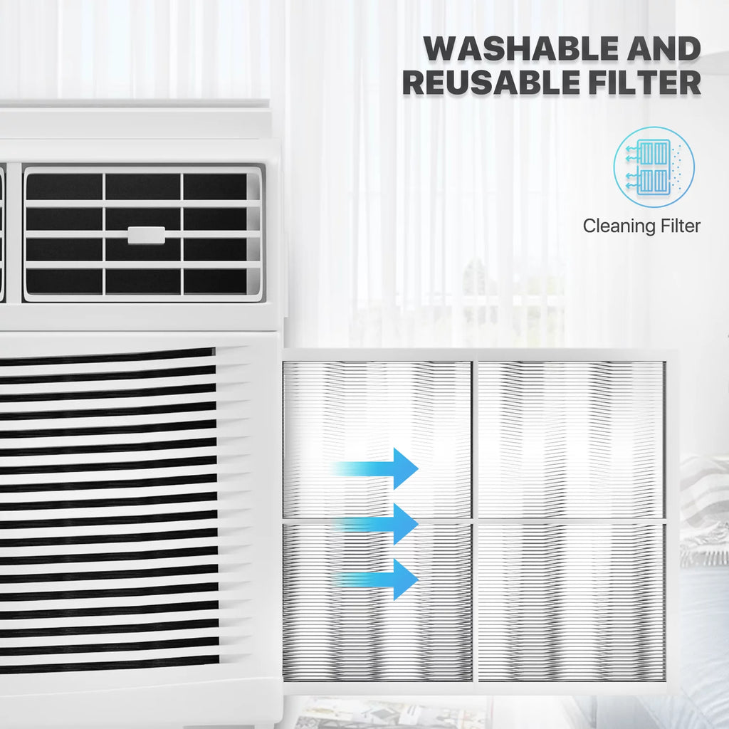 12,000 BTU 115V Smart Window Air Conditioner with Remote Control, White F534