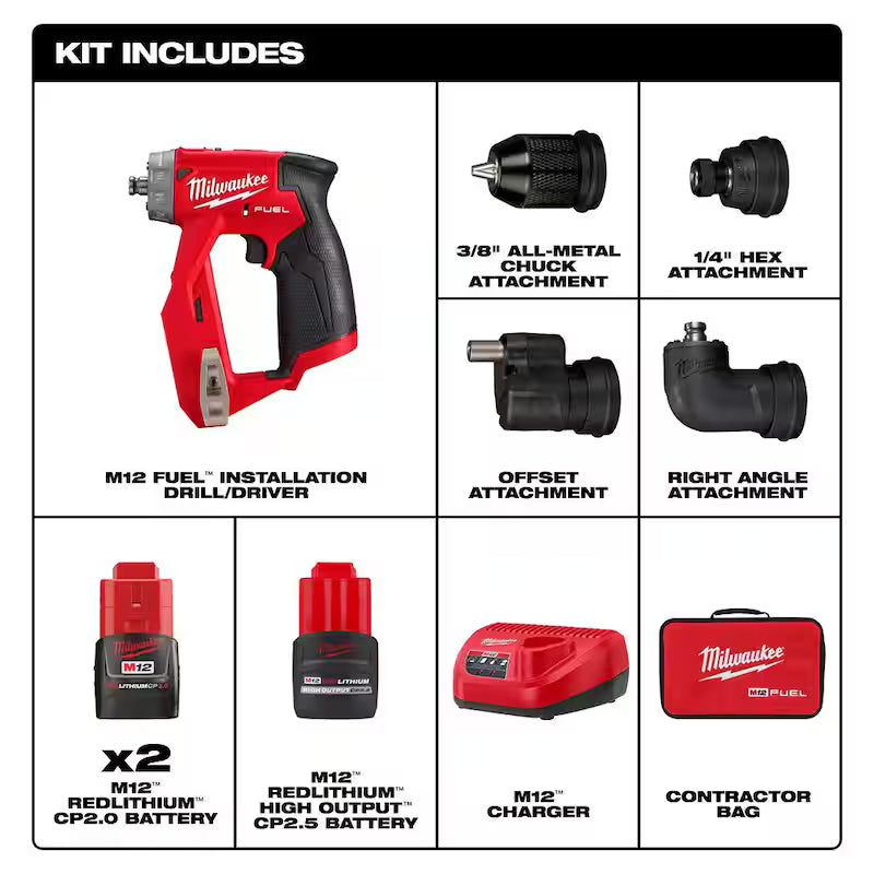 12V Lithium-Ion Brushless Cordless 4-in-1 Installation Driver Kit with 2.5 Ah Battery Pack P379292