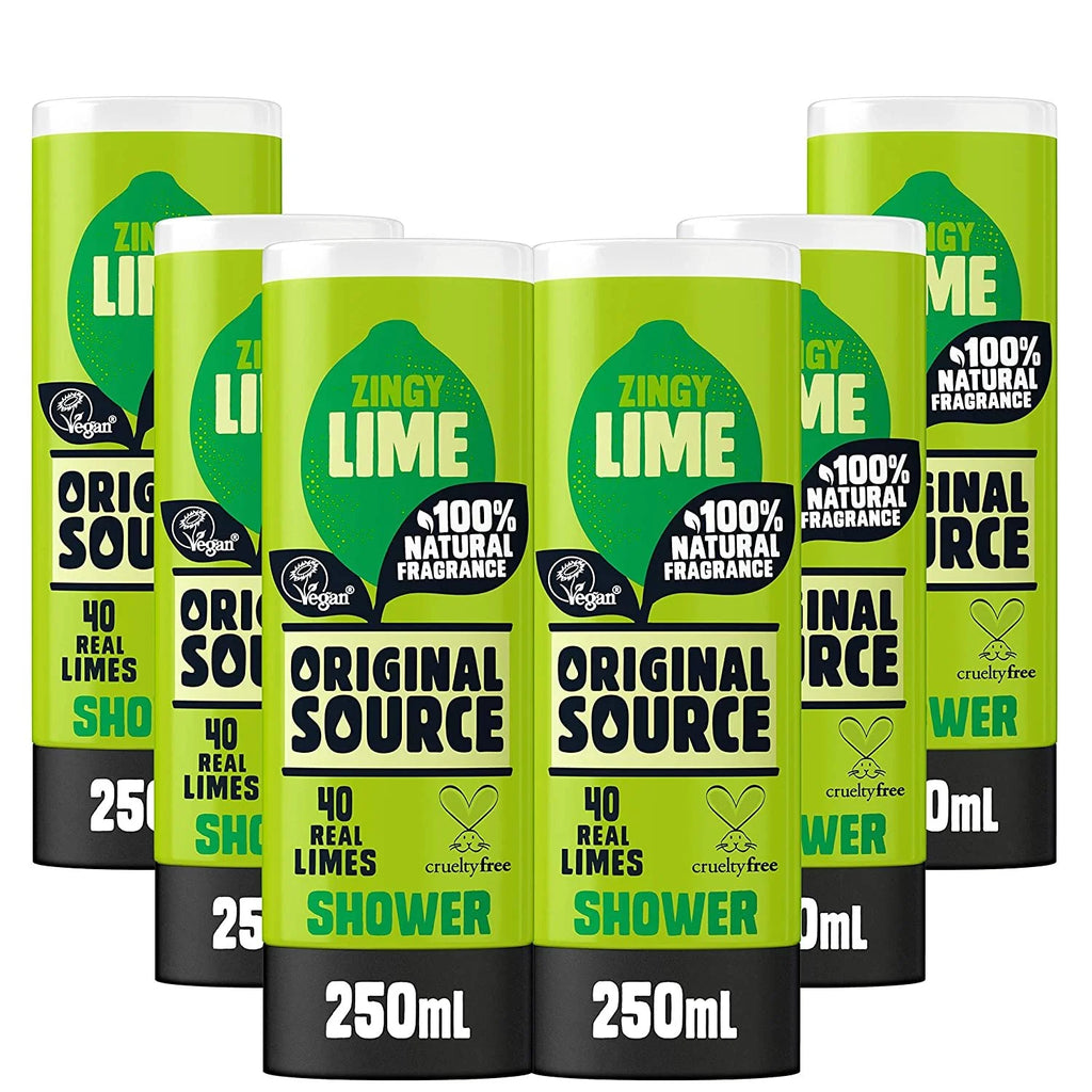 Lime Shower Gel with Natural Fragrance, Vegan, Paraben Free, 6 x 250 ml Z37205